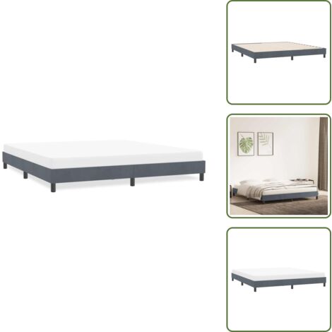 Letto con gambe stabili - vidaXL Giroletto senza Materasso Grigio Scuro 180x210 cm Velluto - Letto in compensato