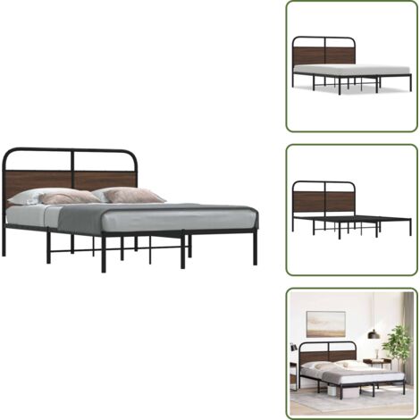 Letto con gambe stabili - vidaXL Giroletto senza Materasso Rovere Marrone 120x200 cm Truciolato - Letto con base a doghe
