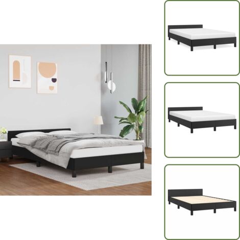 Letto con gambe - vidaXL Giroletto con Testiera senza Materasso Nero 120x200 cm - Letto in compensato