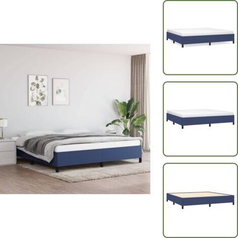 Letto con gambe - vidaXL Giroletto senza Materasso Blu 200x200 cm in Tessuto - Letto in compensato