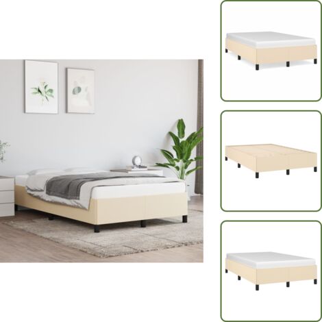 Letto con gambe - vidaXL Giroletto senza Materasso Crema 120x200 cm Tessuto - Letto in compensato