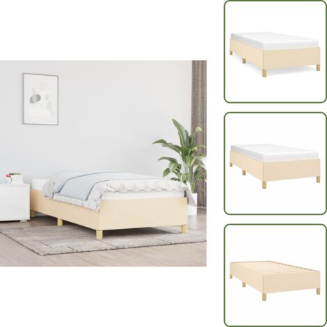 Letto con gambe - vidaXL Giroletto senza Materasso Crema 80x200 cm in Tessuto - Letto in compensato