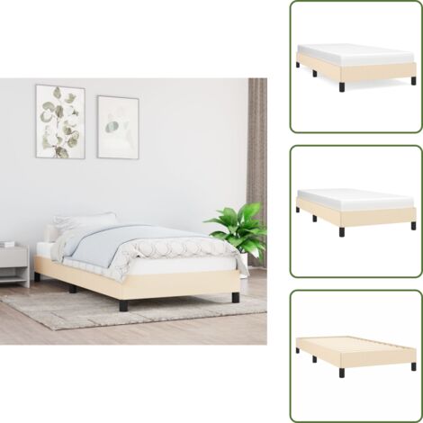 Letto con gambe - vidaXL Giroletto senza Materasso Crema 80x200 cm in Tessuto - Letto in compensato
