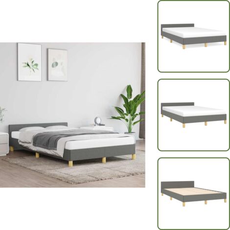 Letto con gambe - vidaXL Giroletto senza Materasso Grigio Scuro 120x200 cm Tessuto - Letto con doghe