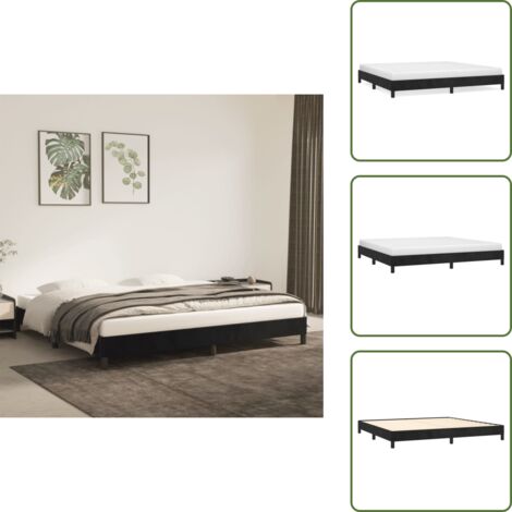 Letto con gambe - vidaXL Giroletto senza Materasso Nero 200x200 cm in Velluto - Letto per camera da letto