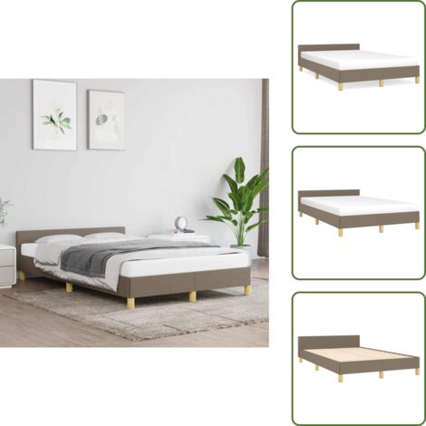 Letto con gambe - vidaXL Giroletto senza Materasso Tortora 120x200 cm Tessuto - Letto in tessuto