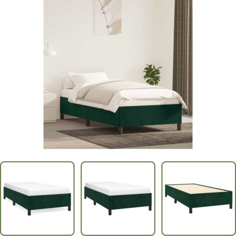 Letto con giroletto -  Giroletto senza Materasso Verde Scuro 100x200 cm in Velluto