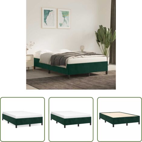 Letto con giroletto -  Giroletto senza Materasso Verde Scuro 120x200 cm in Velluto