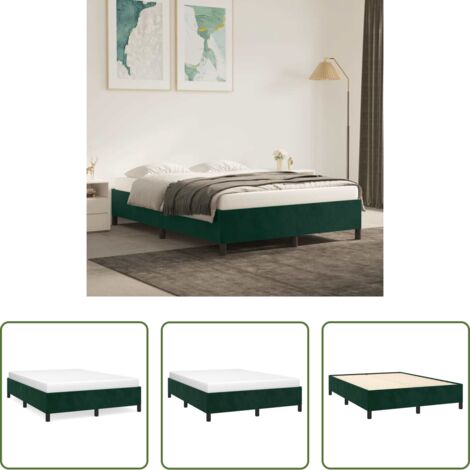 Letto con giroletto -  Giroletto senza Materasso Verde Scuro 140x190 cm in Velluto