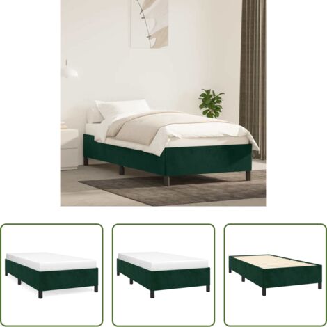 Letto con giroletto -  Giroletto senza Materasso Verde Scuro 80x200 cm in Velluto