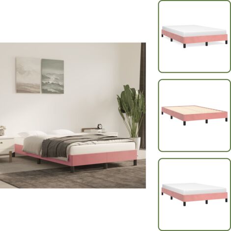 Letto con Giroletto Rosa - vidaXL Giroletto senza Materasso Rosa 120x190 cm Velluto - Giroletto con Gambe di Supporto