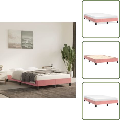 Letto con Giroletto Rosa - vidaXL Giroletto senza Materasso Rosa 120x190 cm Velluto - Giroletto con Gambe di Supporto