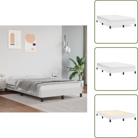 Letto con giroletto - vidaXL Giroletto Bianco 120x200 cm in Similpelle - Letto in compensato