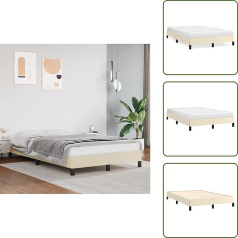 Letto con giroletto - vidaXL Giroletto Crema 120x200 cm in Similpelle - Letto con doghe