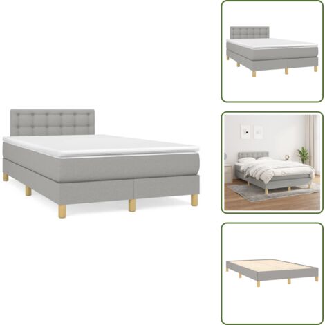 Letto con materasso a molle insacchettate - vidaXL Giroletto a Molle con Materasso Grigio Chiaro 120x190cm Tessuto - Letto con schiuma