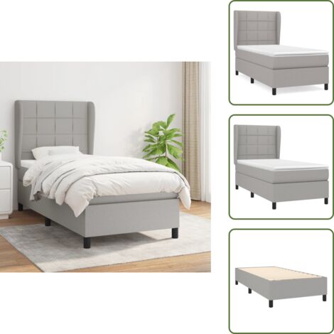 Letto con materasso a molle insacchettate - vidaXL Giroletto a Molle con Materasso Grigio Chiaro 90x200 cm Tessuto - Letto con materasso morbido