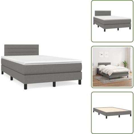 Letto con materasso a molle insacchettate - vidaXL Giroletto a Molle con Materasso Grigio Scuro 120x190cm Tessuto - Letto con materasso morbido