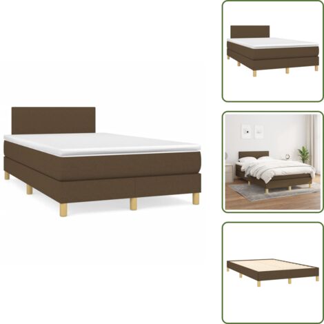 Letto con materasso a molle insacchettate - vidaXL Giroletto a Molle con Materasso Marrone Scuro 120x190cm Tessuto - Letto con materasso morbido