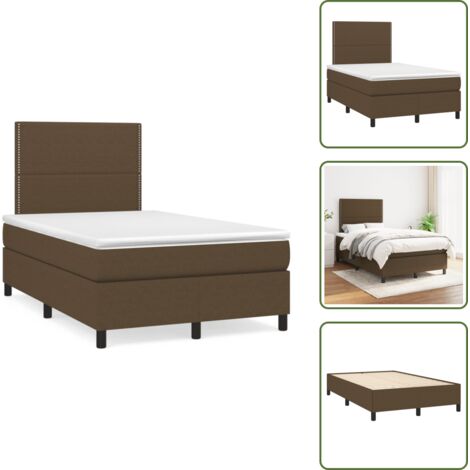 Letto con materasso a molle insacchettate - vidaXL Giroletto a Molle con Materasso Marrone Scuro 120x190cm Tessuto - Letto con materasso morbido