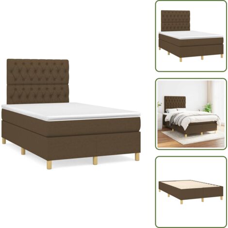 Letto con materasso a molle insacchettate - vidaXL Giroletto a Molle con Materasso Marrone Scuro 120x190cm Tessuto - Letto con materasso morbido