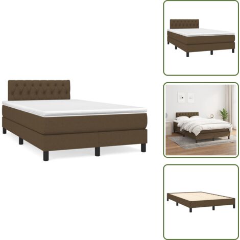 Letto con materasso a molle insacchettate - vidaXL Giroletto a Molle con Materasso Marrone Scuro 120x190cm Tessuto - Letto con materasso morbido