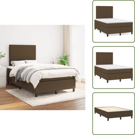 Letto con materasso a molle insacchettate - vidaXL Giroletto a Molle con Materasso Marrone Scuro 120x200cm Tessuto - Letto con materasso morbido