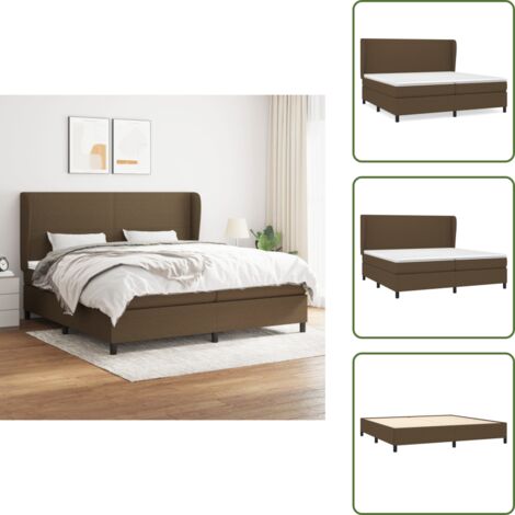 Letto con materasso a molle insacchettate - vidaXL Giroletto a Molle con Materasso Marrone Scuro 200x200cm Tessuto - Letto con materasso morbido