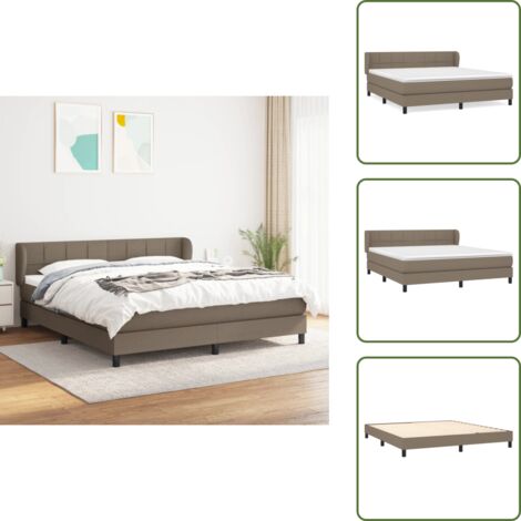 Letto con materasso a molle insacchettate - vidaXL Giroletto a Molle con Materasso Tortora 160x200 cm in Tessuto - Letto con materasso morbido