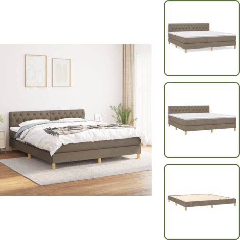 Letto con materasso a molle insacchettate - vidaXL Giroletto a Molle con Materasso Tortora 160x200 cm in Tessuto - Letto con materasso morbido