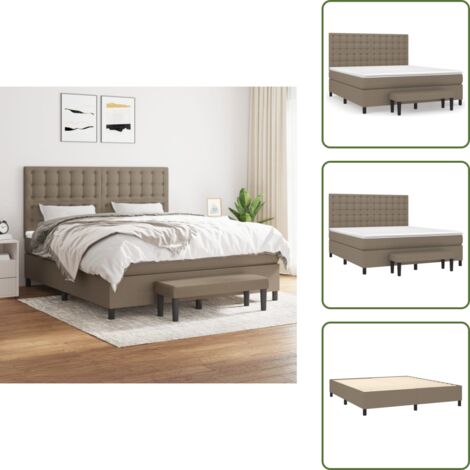 Letto con materasso a molle insacchettate - vidaXL Giroletto a Molle con Materasso Tortora 160x200 cm in Tessuto - Letto con materasso morbido