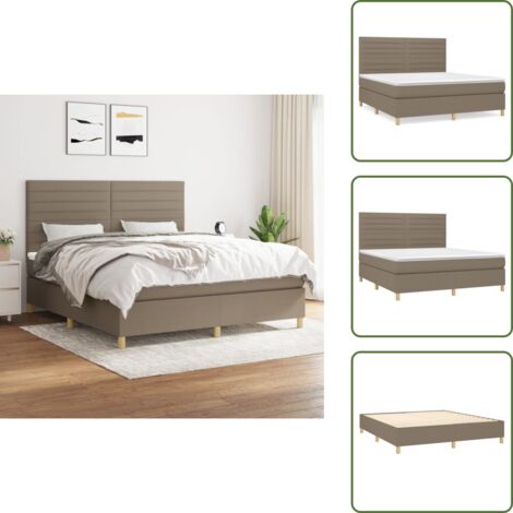 Letto con materasso a molle insacchettate - vidaXL Giroletto a Molle con Materasso Tortora 160x200 cm in Tessuto - Letto con materasso morbido