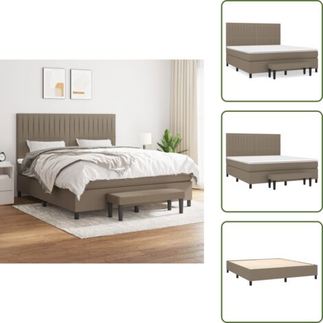 Letto con materasso a molle insacchettate - vidaXL Giroletto a Molle con Materasso Tortora 160x200 cm in Tessuto - Letto con materasso morbido