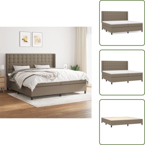 Letto con materasso a molle insacchettate - vidaXL Giroletto a Molle con Materasso Tortora 200x200 cm in Tessuto - Letto con materasso morbido