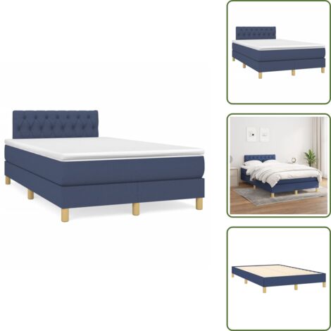 Letto con materasso a molle insacchettato - vidaXL Giroletto a Molle con Materasso Blu 120x190 cm in Tessuto - Letto con schiuma