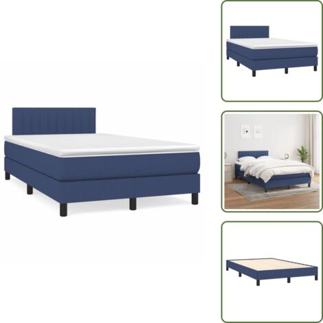 Letto con materasso a molle insacchettato - vidaXL Giroletto a Molle con Materasso Blu 120x190 cm in Tessuto - Letto con schiuma