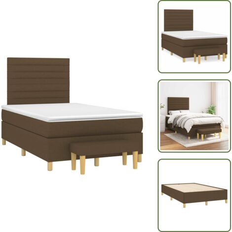 Letto con materasso a molle insacchettato - vidaXL Giroletto a Molle con Materasso Marrone Scuro 120x190cm Tessuto - Letto con coprimaterasso