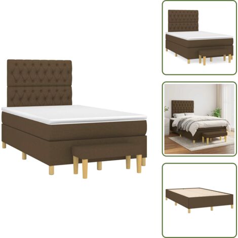 Letto con materasso a molle insacchettato - vidaXL Giroletto a Molle con Materasso Marrone Scuro 120x190cm Tessuto - Letto con coprimaterasso