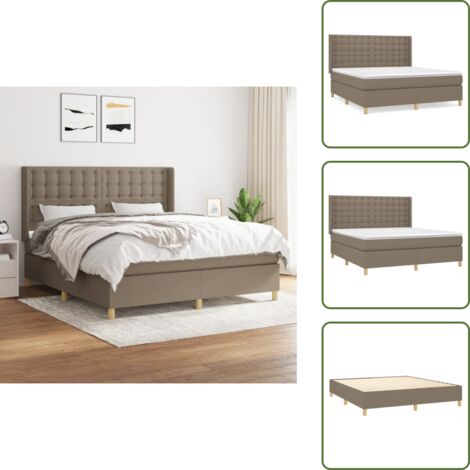 Letto con materasso a molle insacchettato - vidaXL Giroletto a Molle con Materasso Tortora 160x200 cm in Tessuto - Letto con materasso morbido