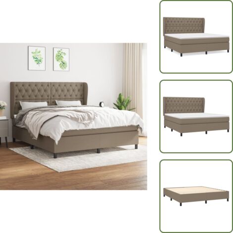 Letto con materasso a molle insacchettato - vidaXL Giroletto a Molle con Materasso Tortora 160x200 cm in Tessuto - Letto con materasso morbido