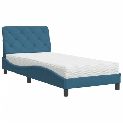 Letto con Materasso Blu 80x200 cm in Velluto vidaXL