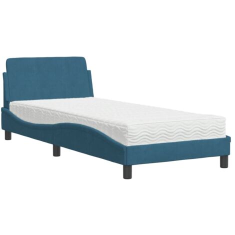 Letto con Materasso Dover Blu 80x200 cm in Velluto vidaXL