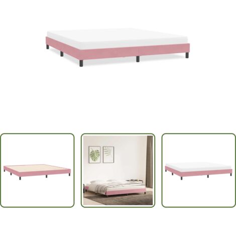 Letto con materasso -  Giroletto senza Materasso Rosa 200x220 cm Velluto