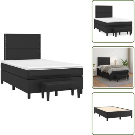 Letto con materasso in similpelle - vidaXL Giroletto a Molle con Materasso Nero 120x190 cm in Similpelle - Letto con coprimaterasso