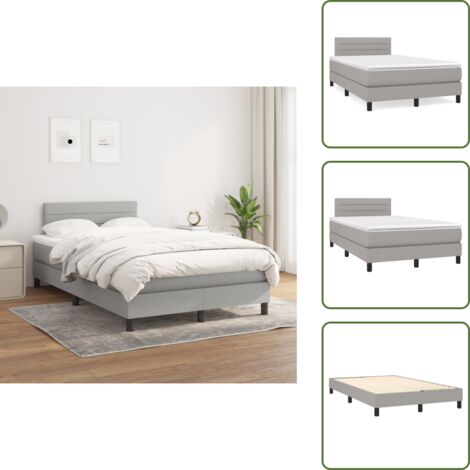 Letto con materasso morbido - vidaXL Giroletto a Molle con Materasso Grigio Chiaro 120x200cm Tessuto - Letto con schiuma
