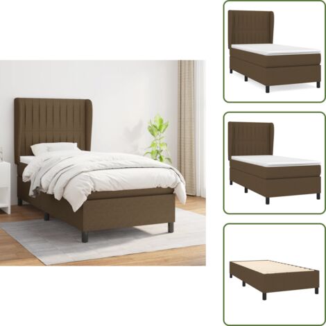 Letto con materasso morbido - vidaXL Giroletto a Molle con Materasso Marrone Scuro 80x200 cm Tessuto - Letto con schiuma