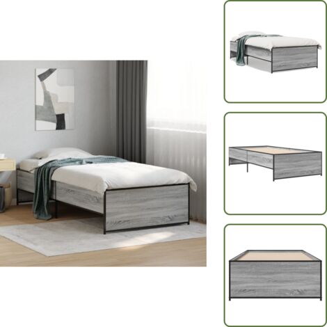 Letto con materasso non incluso - vidaXL Giroletto senza Materasso Rovere Sonoma 90x190 cm -