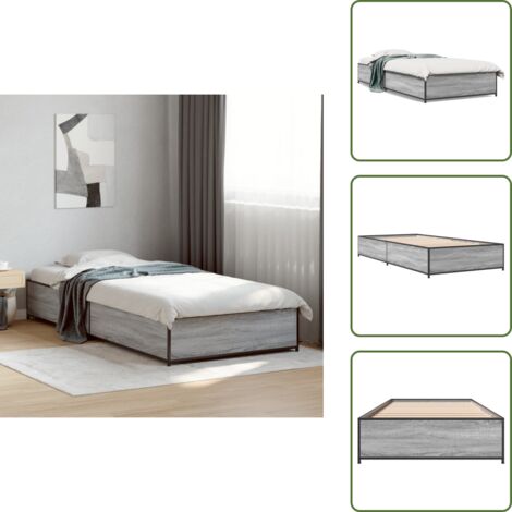 Letto con materasso non incluso - vidaXL Giroletto senza Materasso Rovere Sonoma 90x190 cm - Letto Sonoma