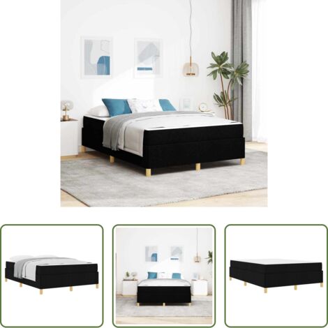 Letto con materasso -  Struttura del letto con materasso Nero 140 x 200 cm Tessuto
