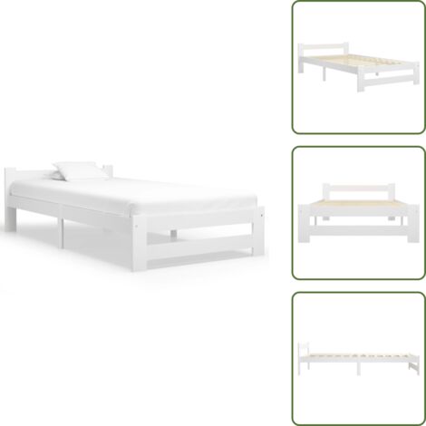 Letto con materasso - vidaXL Dormeuse Estraibile senza Materasso Bianca Legno Pino 90x200 cm - Letto in legno