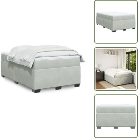 Letto con materasso - vidaXL Giroletto a Molle con Materasso Grigio Chiaro 120x200cm Velluto - Letto con doghe